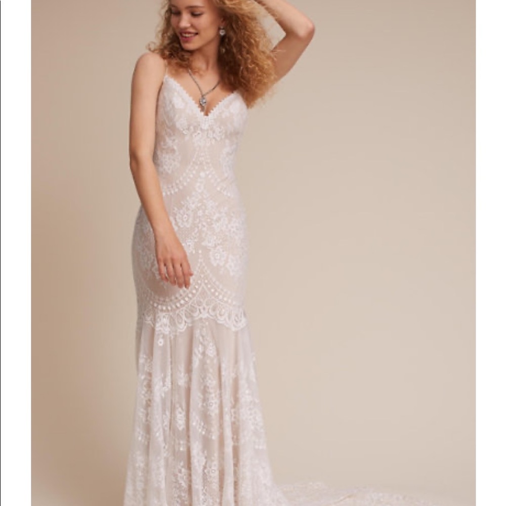 BHLDN Cascading Lace Gown